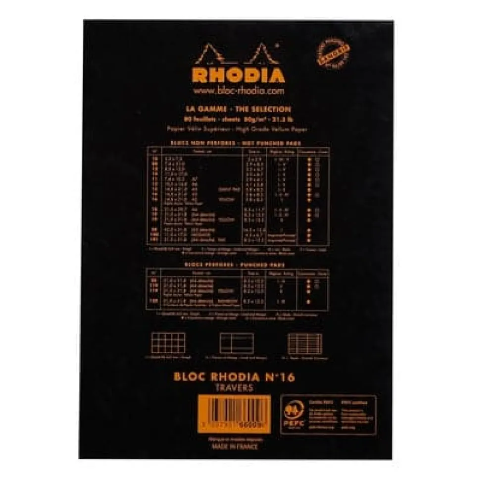Rhodia No.16 Head Stapled Pad (A5, Lined)