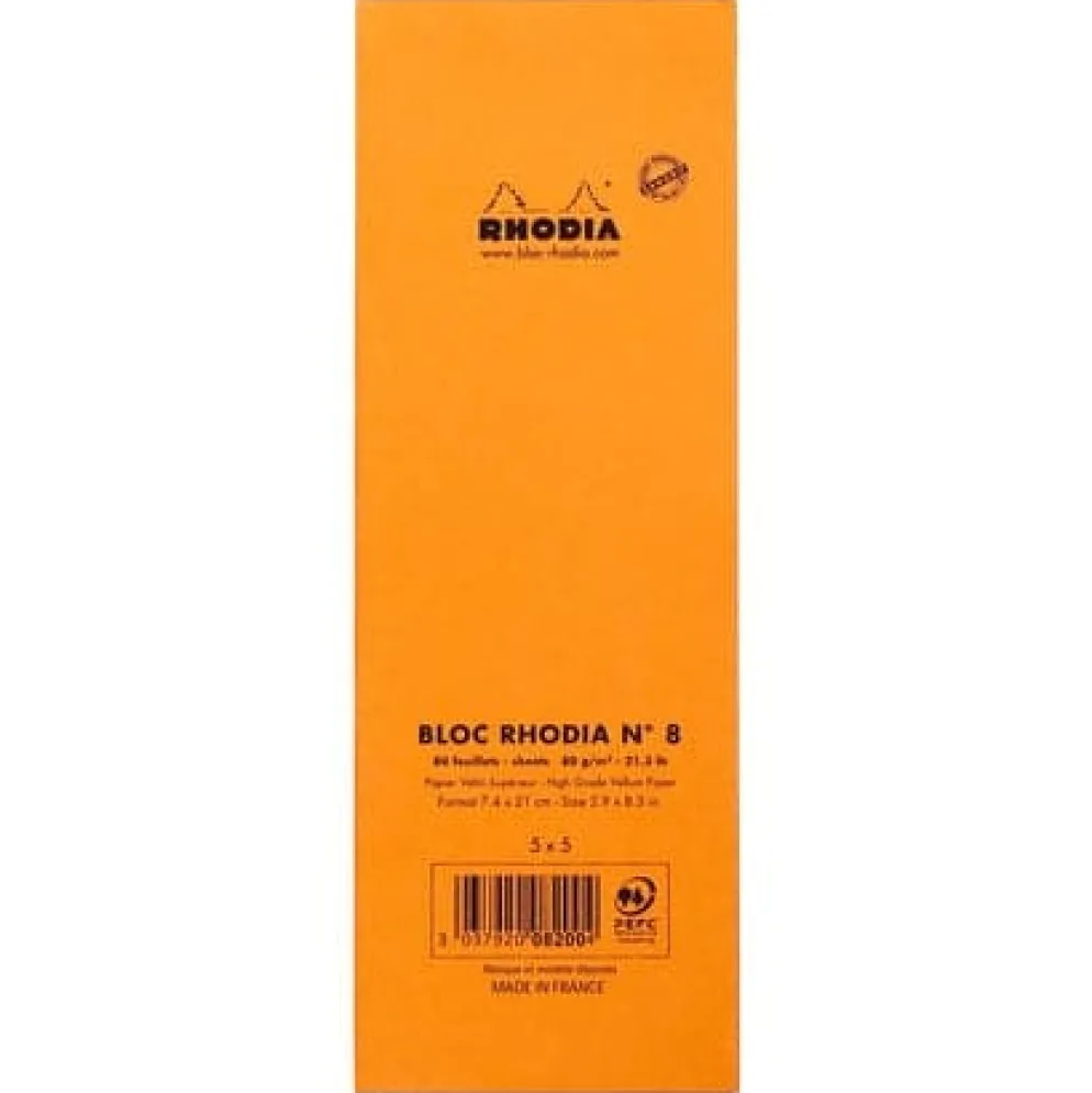 Rhodia No. 8 Head Stapled Pad (74 X 21mm, Grid)