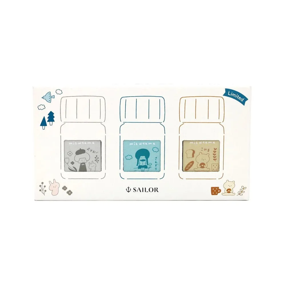 Sailor x Mizutama Limited Edition 3-Colour Ink Set – 10ml Bottles
