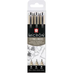 Sakura Pigma Micron Wallet, 3 Fine Liners-Black