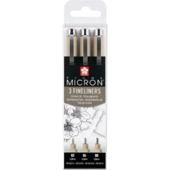 Sakura Pigma Micron Wallet, 3 Fine Liners-Black