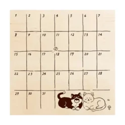 Sanby Irodori Cat Monthly Calendar Stamp