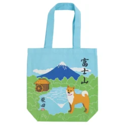 Shiba Inu & Mount Fuji Cotton Tote Bag