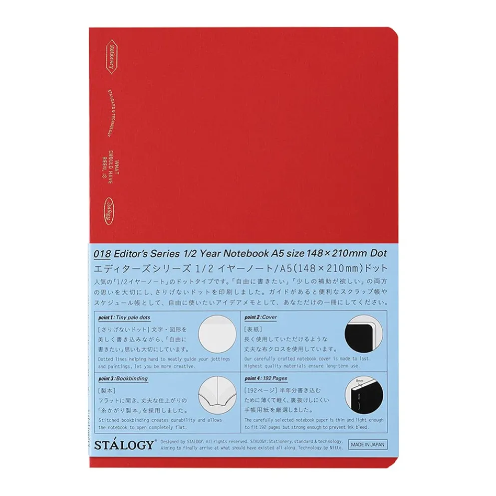 Stalogy 1/2 Year Notebook A5 (Dot Grid Paper)