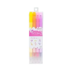 Sun-Star DOT E Pen Square Marker – 4 Piece Pack A, Dual Tip