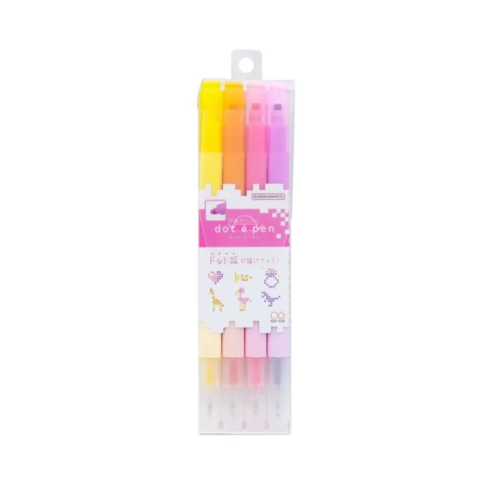 Sun-Star DOT E Pen Square Marker – 4 Piece Pack A, Dual Tip