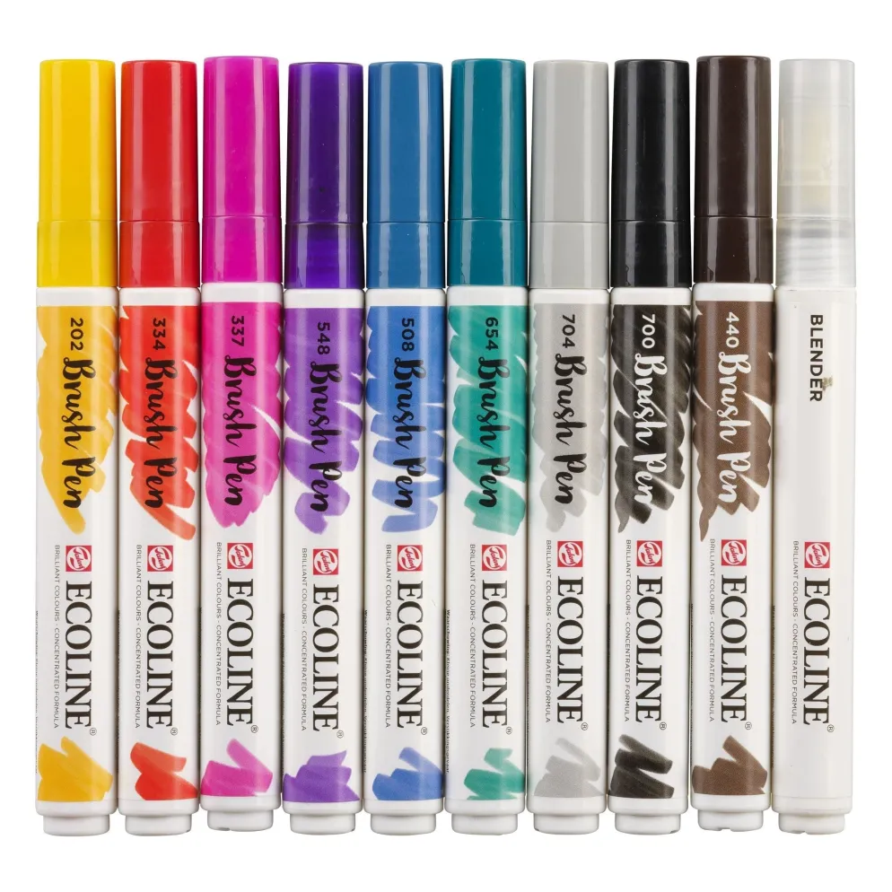 Talens Ecoline Brushpen, Set of 10, Handlettering