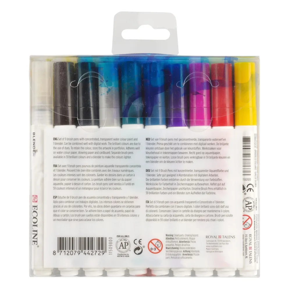 Talens Ecoline Brushpen, Set of 10, Handlettering