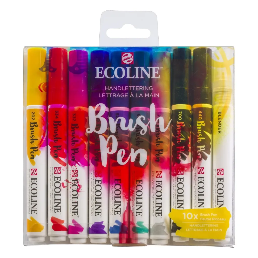 Talens Ecoline Brushpen, Set of 10, Handlettering
