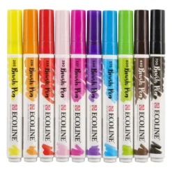 Talens Ecoline Brushpen, Set of 10, Bright