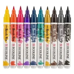Talens Ecoline Brushpen, Set of 10, Dark