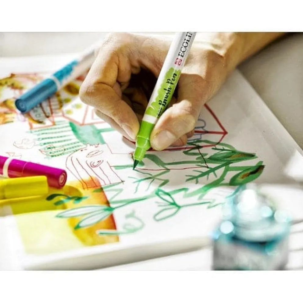 Talens Ecoline Brushpen, Set of 10, Dark
