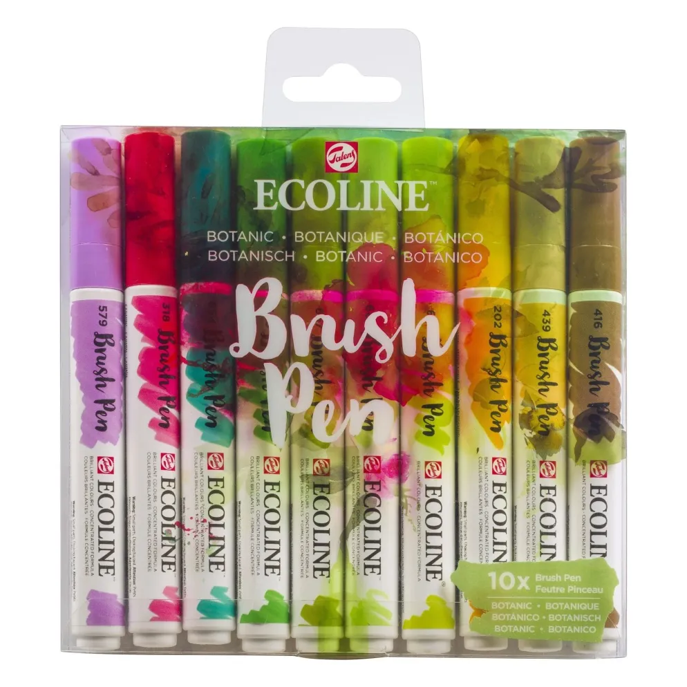 Talens Ecoline Brushpen, Set of 10, Botanic