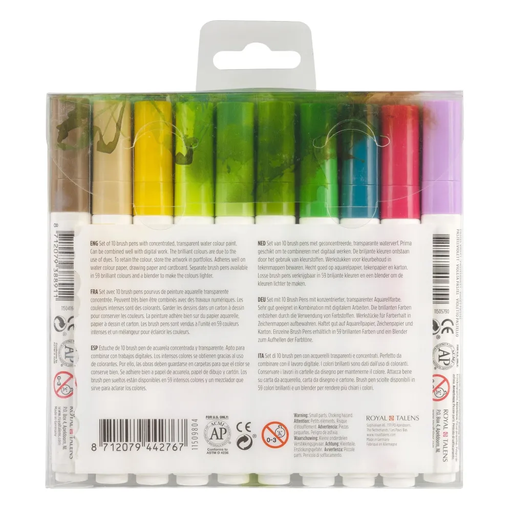Talens Ecoline Brushpen, Set of 10, Botanic