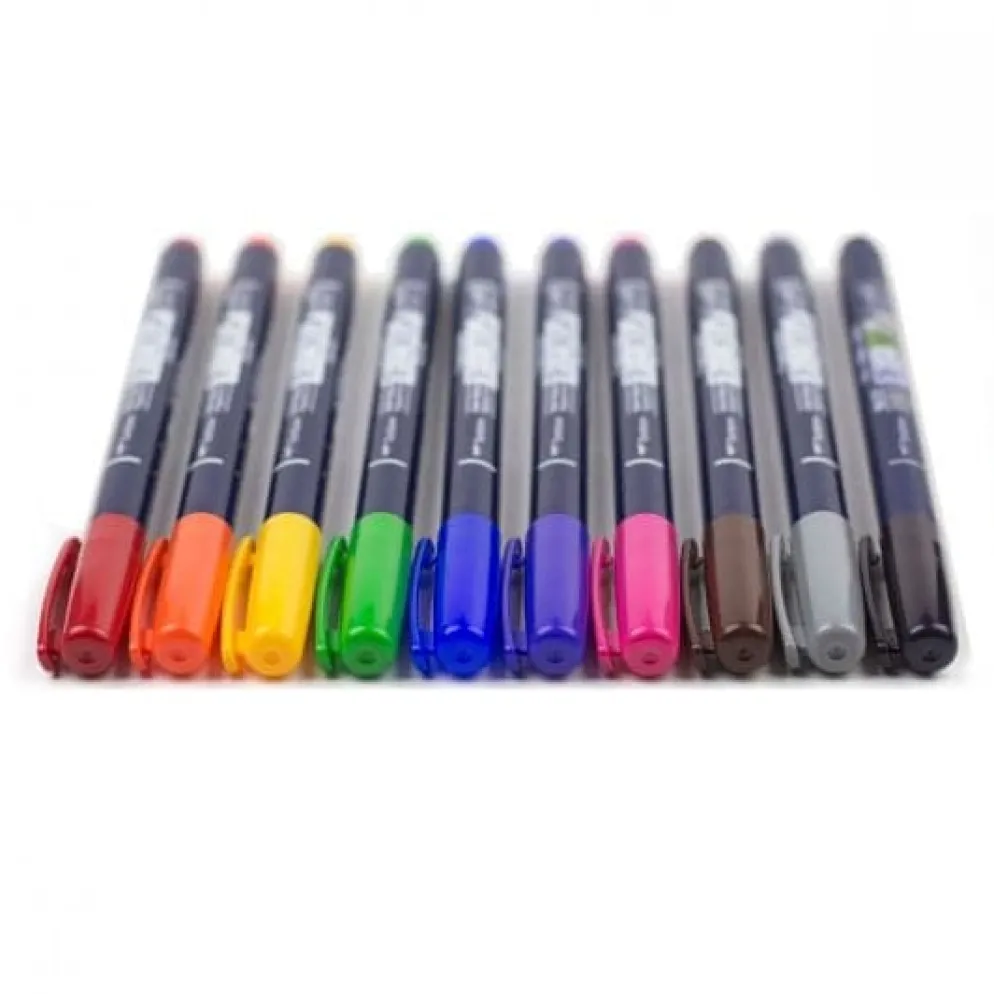 Tombow Fudenosuke Brush Pens, Set of 10