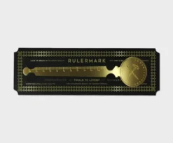 Tools to Live By Brass Rulermark Bookmark & Measuring Tool – 18cm Solid Brass