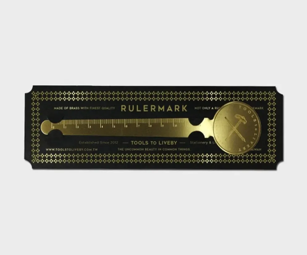 Tools to Live By Brass Rulermark Bookmark & Measuring Tool – 18cm Solid Brass