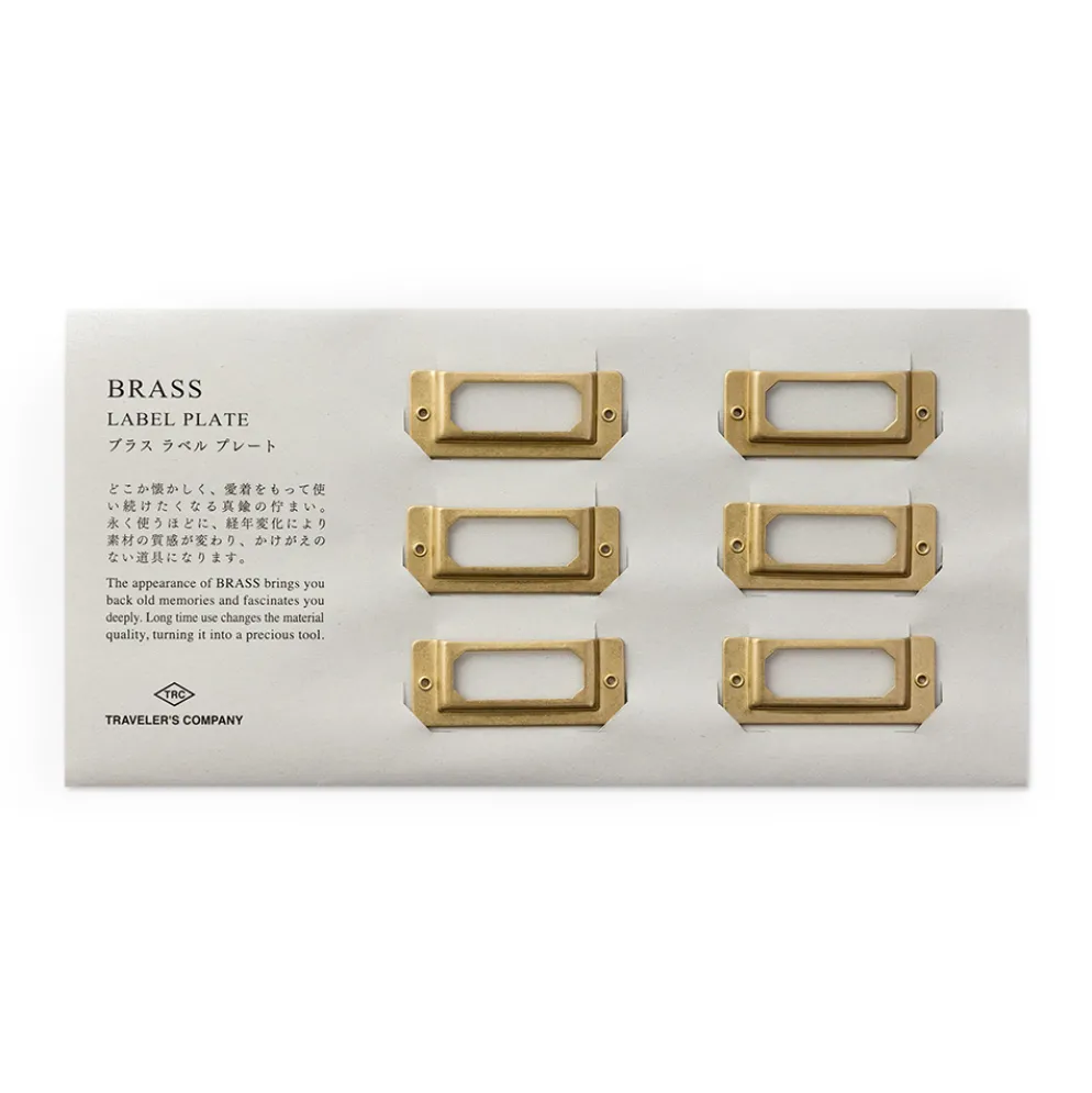TRAVELER'S Company Brass Label Plates – Set of 6