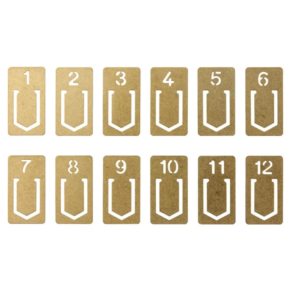 TRAVELER'S Company Brass Number Clips – Set of 12