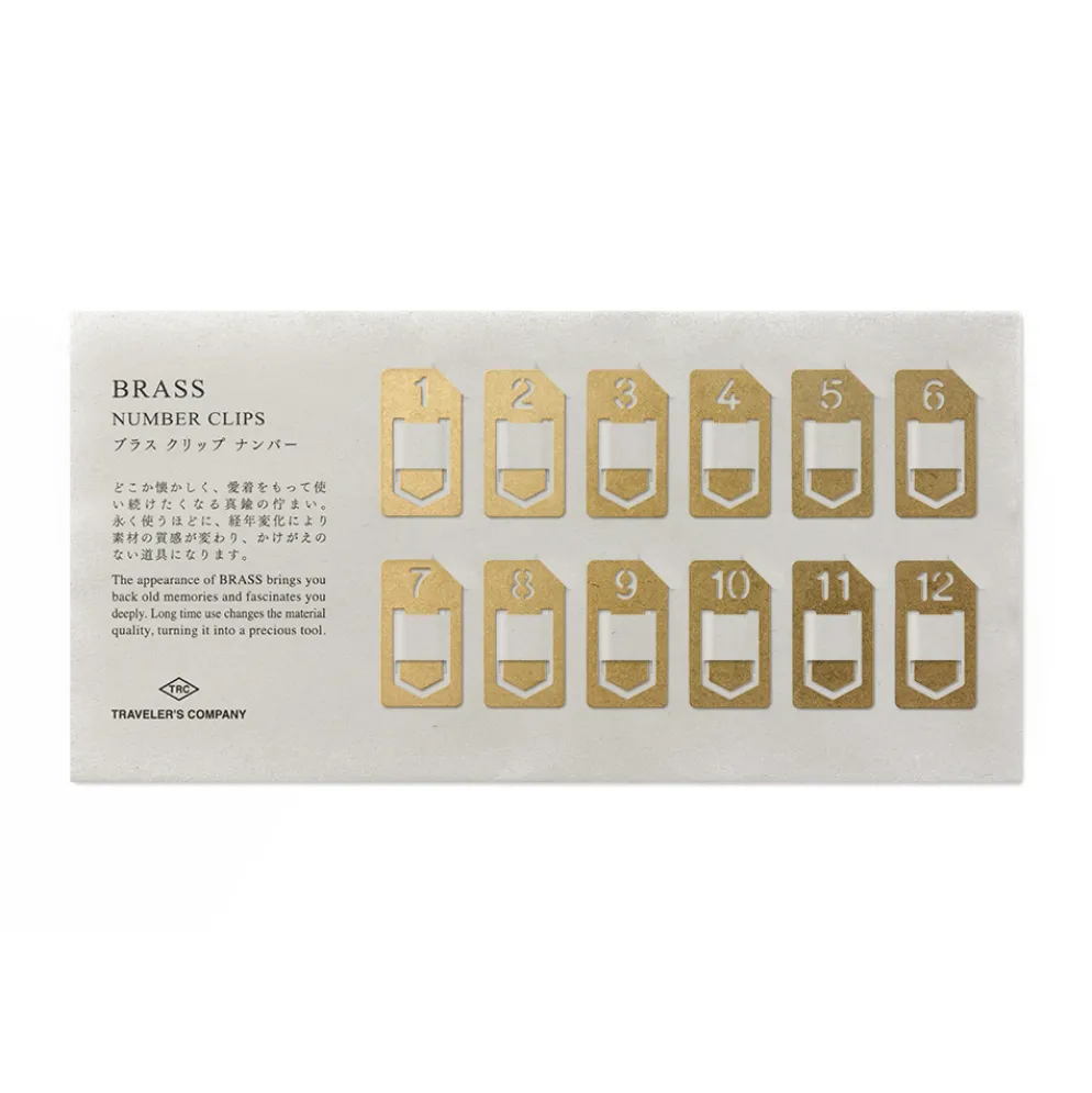 TRAVELER'S Company Brass Number Clips – Set of 12