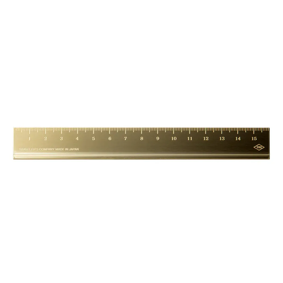 TRAVELER'S Company Brass Ruler – 15cm Solid Brass