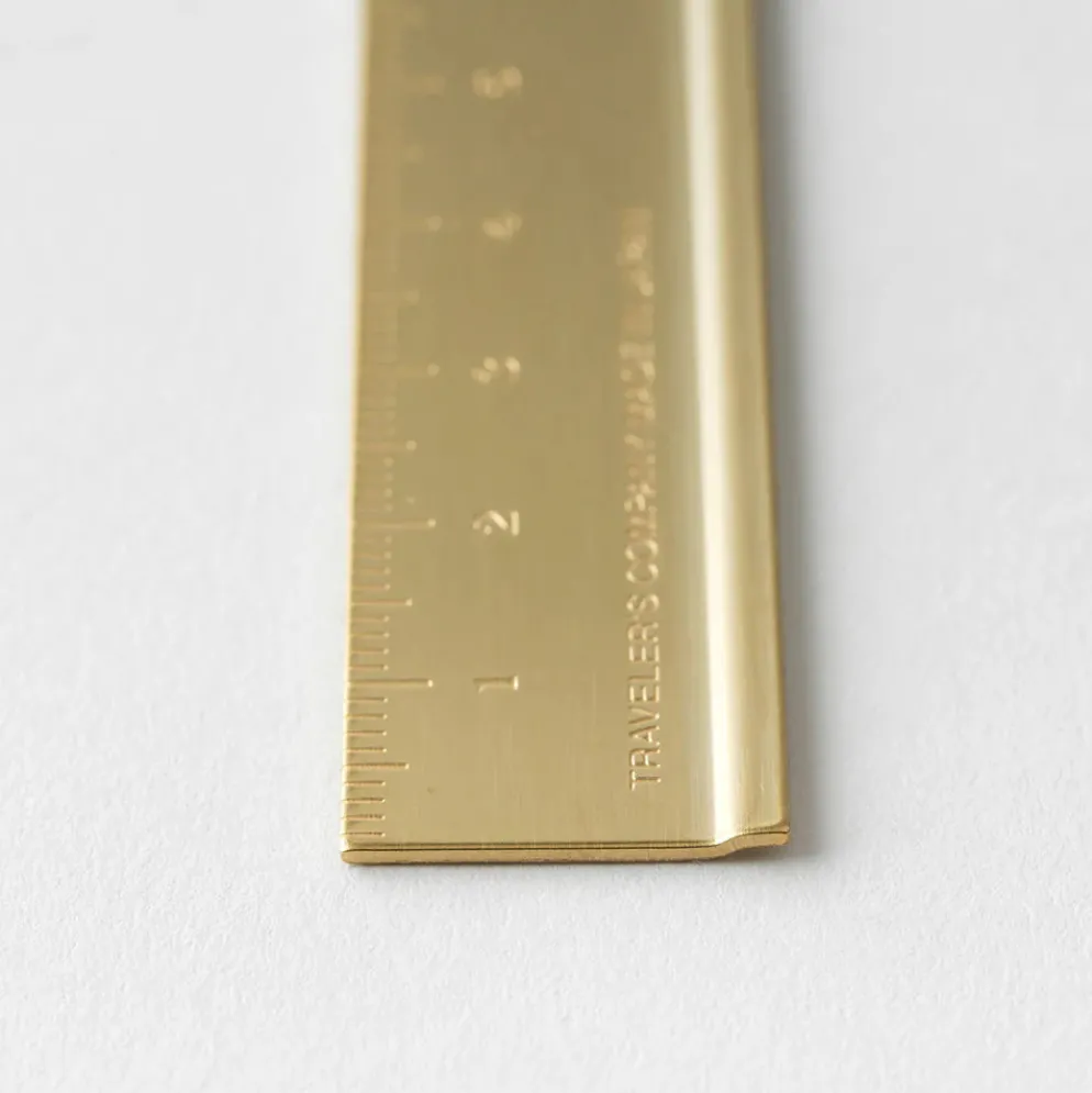 TRAVELER'S Company Brass Ruler – 15cm Solid Brass