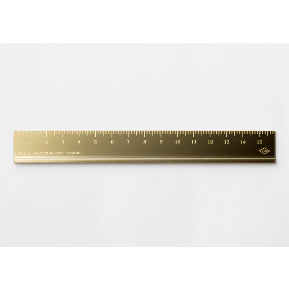 TRAVELER'S Company Brass Ruler – 15cm Solid Brass