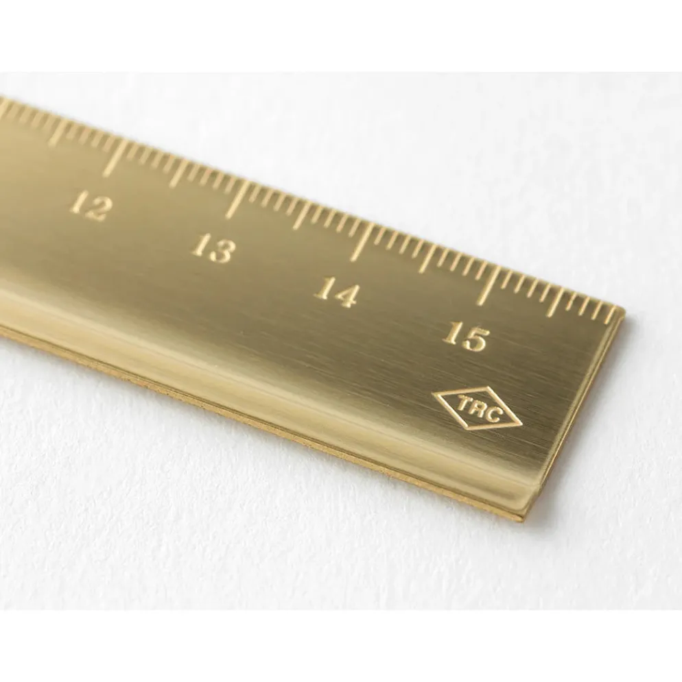 TRAVELER'S Company Brass Ruler – 15cm Solid Brass
