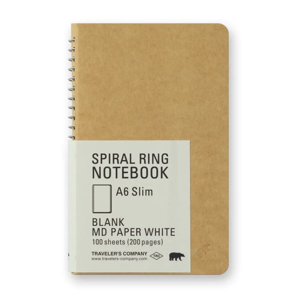 Traveler's Company Spiral Ring Notebook A6 Slim - MD White