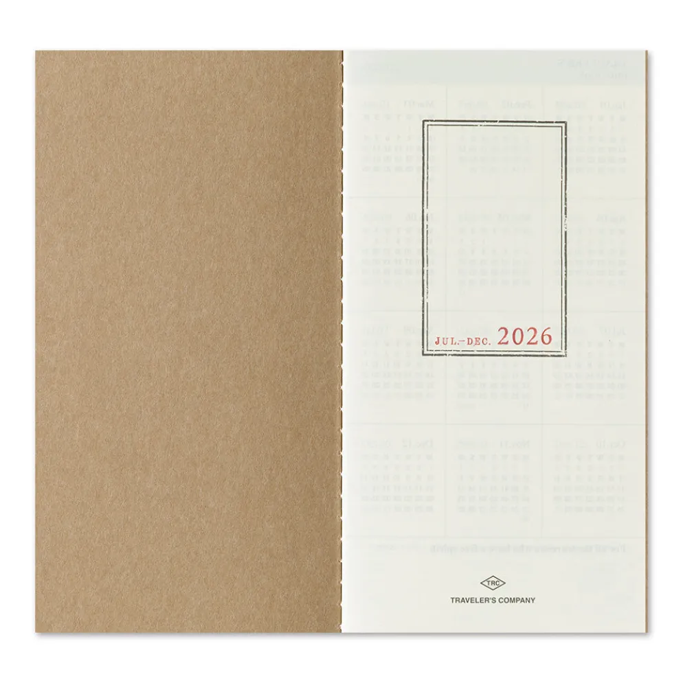 Traveler’s Notebook 2026 Second Half Weekly Vertical Diary – (July to Dec.) Refill