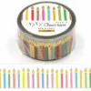 World Craft 20mm Clear Film PET Glitter Tape - Birthday Candles