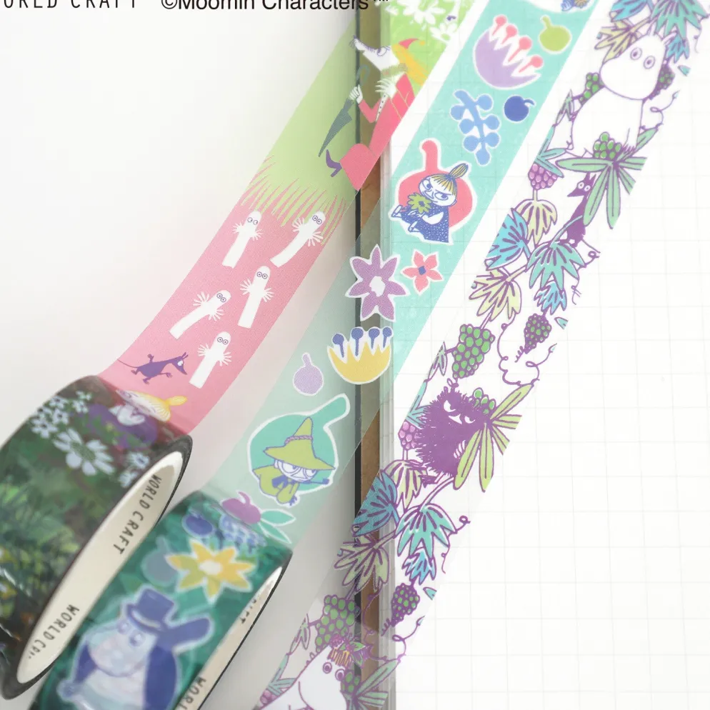 World Craft 15mm Moomin Clear Film PET Tape - Flower PU