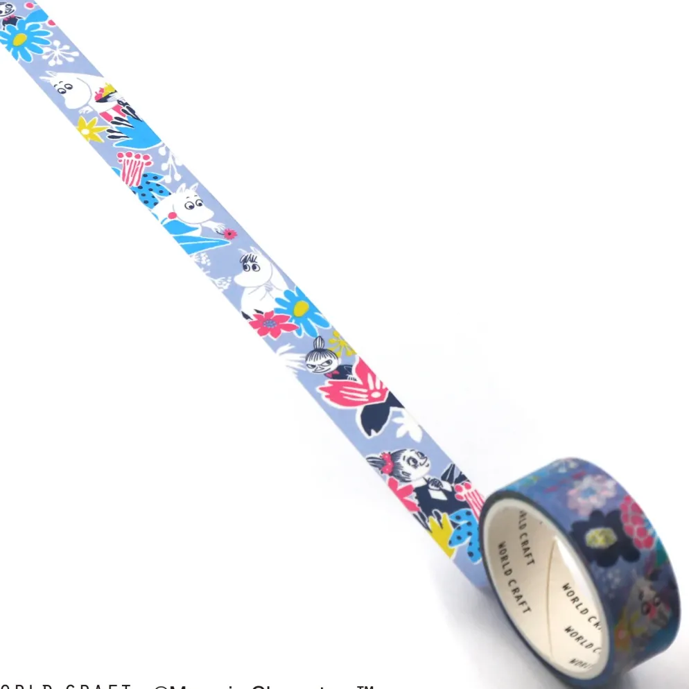 World Craft 15mm Moomin Masking Tape - Flower Blue