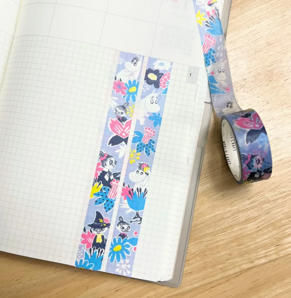 World Craft 15mm Moomin Masking Tape - Flower Blue