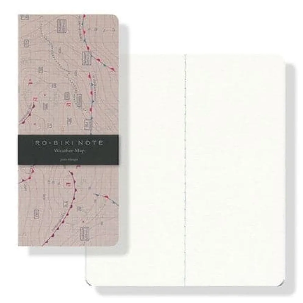 Yamamoto Paper RO-BIKI NOTE Weather Map Plain Notebook