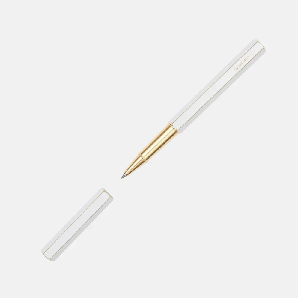 ystudio Brassing - Rollerball Pen (White)
