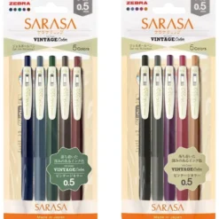 Zebra Sarasa Ballpoint Pen - Vintage Colours, Set of 5