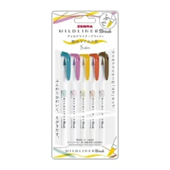 Zebra Mildliner Brush Line Marker Pen - (Set of 5)